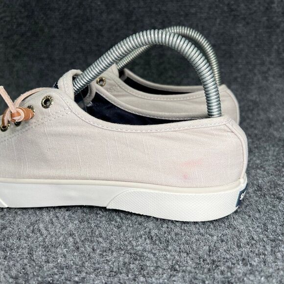 Sperry Seacoast Sneakers Womens Size 7.5 Grey Canvas Slip On Summer Casual Shoes - Picture 5 of 12